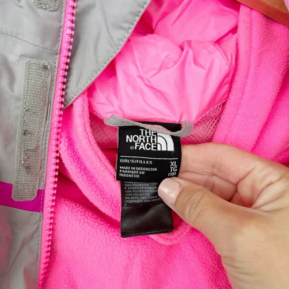 The North Face Gray Pink Hyvent 3 in 1 Jacket Sz XL Girls - Picture 8 of 9